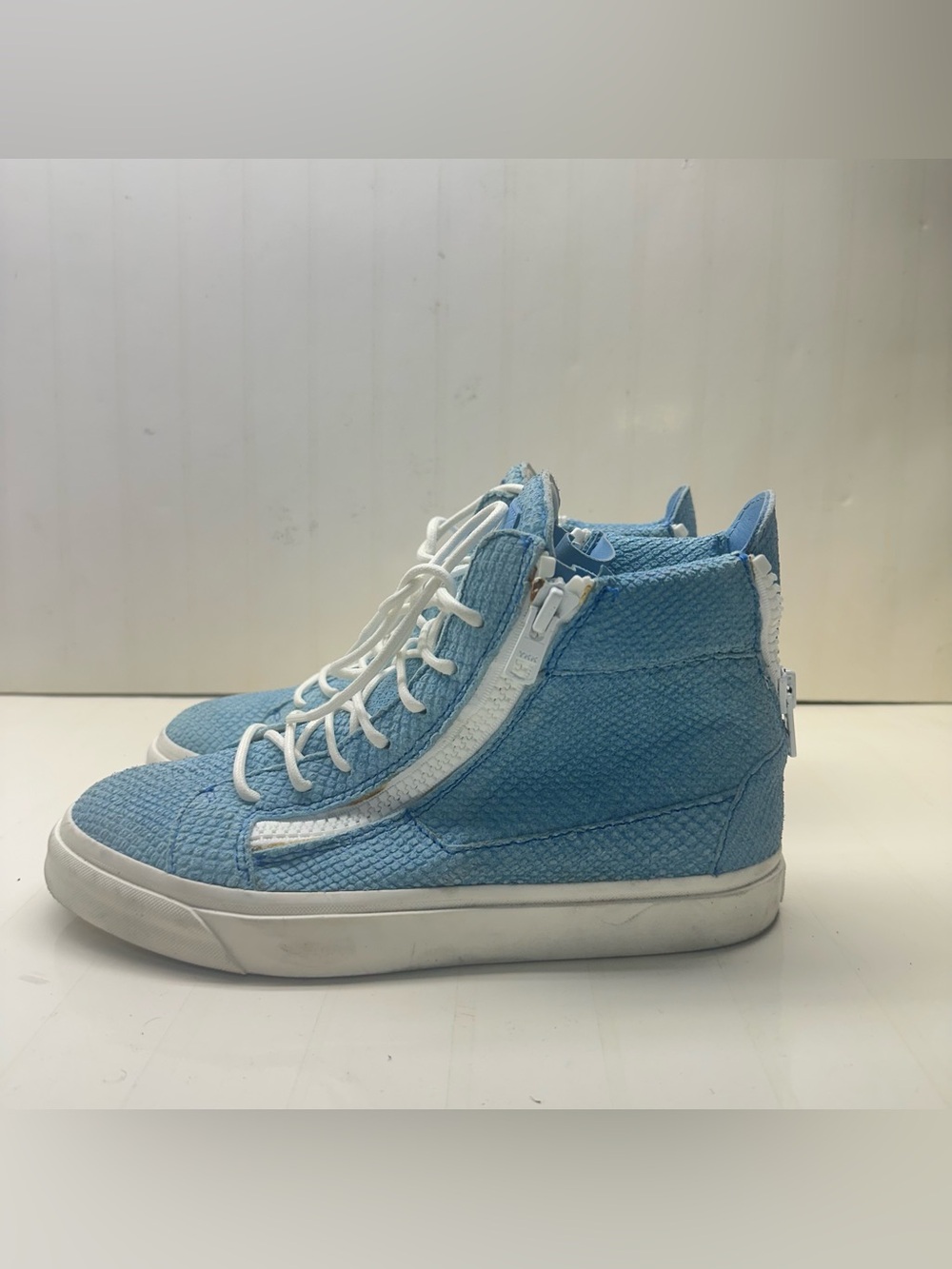 Giuseppe Zanotti Kriss Blue High-Top Sneakers Size 39.5